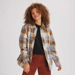 Stoic Quilted Boyfriend Plaid Shirt Jacket - Women's -Stoic PEBPLA